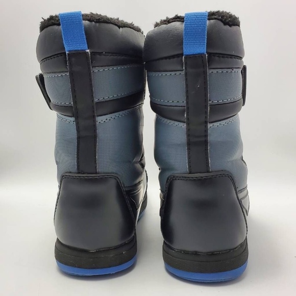 Wonder Nation Sintetico Winter Skater Boot Black Blue Lace Up Size 5 - Picture 4 of 12